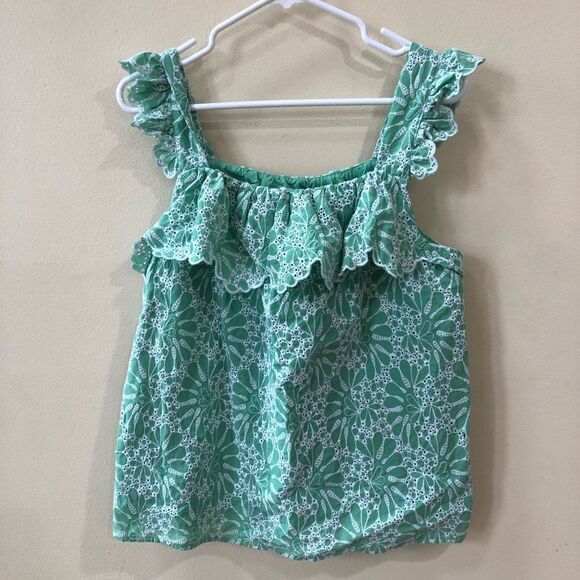 Loft Eyelet Ruffle Square Neck Tank Top - Picture 3 of 7